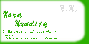 nora mandity business card